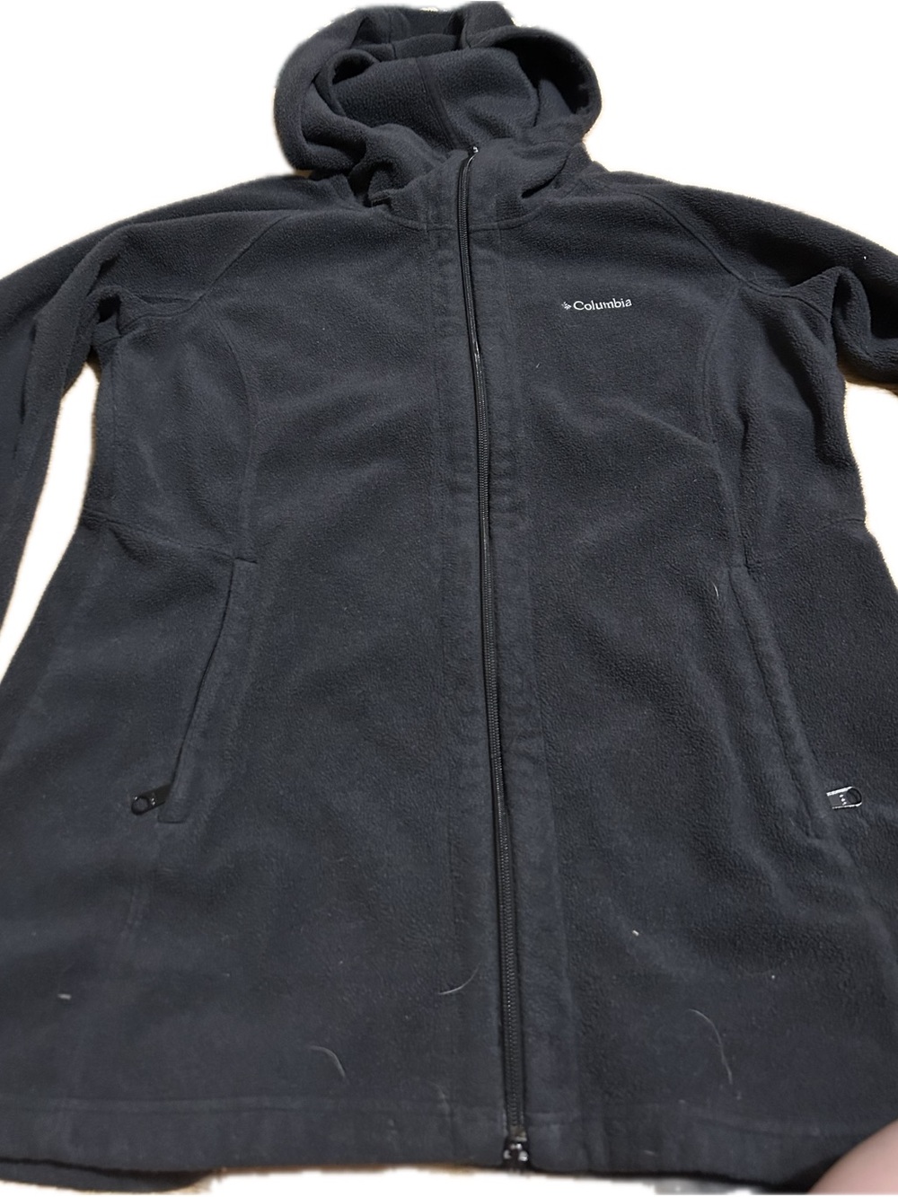 Columbia Black Hooded Full-Zip Fleece Jacket